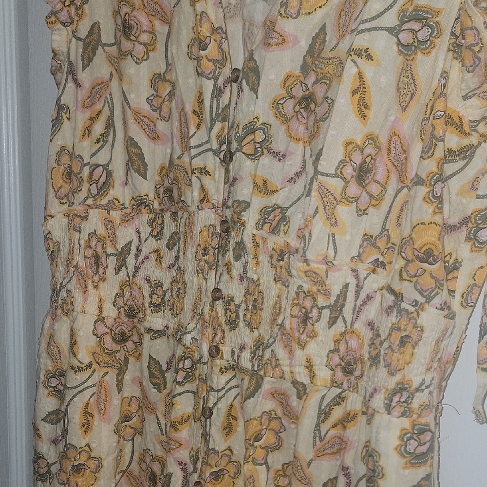 Sonoma Cream and Tan Floral Maxi Dress - Picture 5 of 5